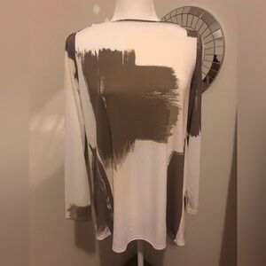 Marla Wynne Creme/Tan Blouse. New!